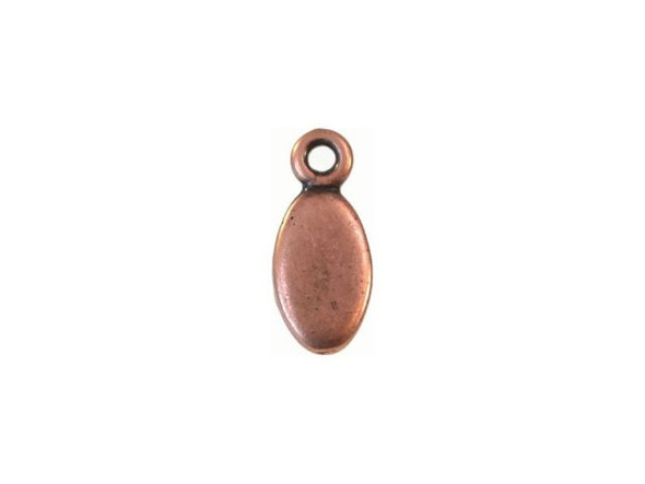 JBB Findings Antiqued Copper Plated Oval Tag Charm with Loop (Each)