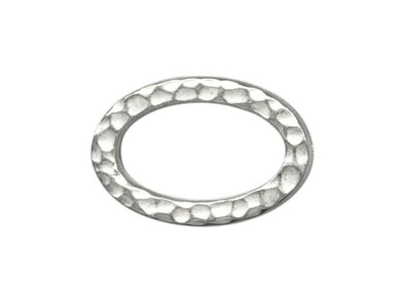 TierraCast White Bronze Plated Jewelry Link, Cast, Oval Hammertone 13x18mm (10 Pieces)
