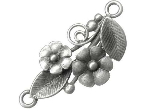 49-952-66-5 JBB Findings Antiqued Silver Plated Jewelry Connector, Filigree  Flower, 2 Loop - Rings & Things