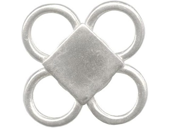 JBB Findings Silver Plated Jewelry Connector, Cloverleaf, 16mm (Each)