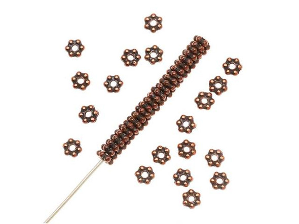 TierraCast Antiqued Copper Plated Beads, Beaded 3x1mm (hundred)