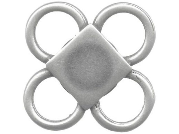 JBB Findings Antiqued Silver Plated Jewelry Connector, Cloverleaf, 16mm (Each)