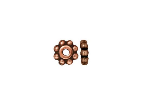 TierraCast Antiqued Copper Plated Beads, Beaded 6x2mm (100 Pieces)