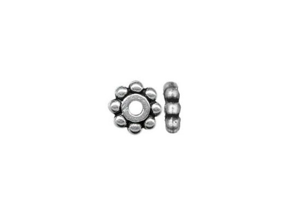 TierraCast Antiqued Silver Plated Beads, Beaded 6x2mm (hundred)