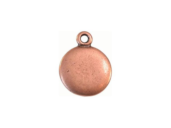 JBB Findings Antiqued Copper Plated Round Tag Charm with Loop (Each)