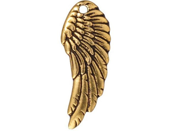 TierraCast Charm, Left Wing - Antiqued Brass Plated (10 Pieces)