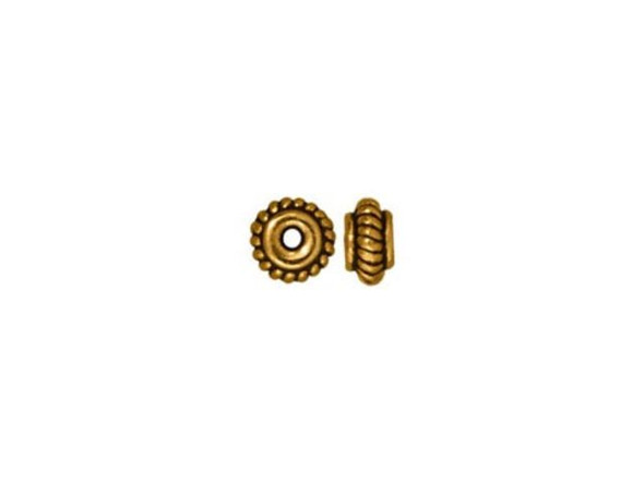 TierraCast Antiqued Gold Plated Beads, Coiled 5mm (100 Pieces)