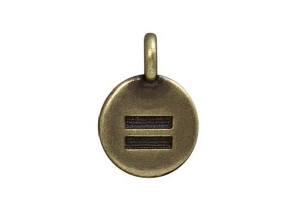 TierraCast Antiqued Brass Plated Equality Charm (Each)