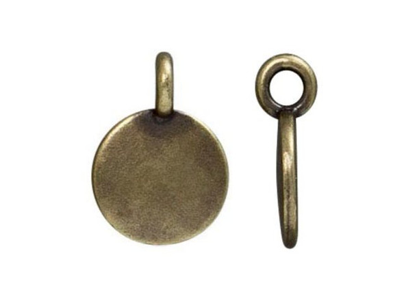 TierraCast Antiqued Brass Plated Stampable Charm Blank (each)