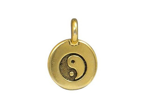 TierraCast Antiqued Gold Plated Yin Yang Charm (Each)