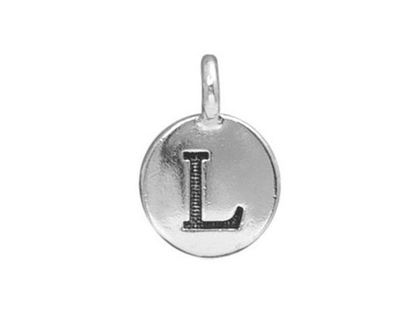 TierraCast Antiqued Silver Plated L Letter Charm (Each)