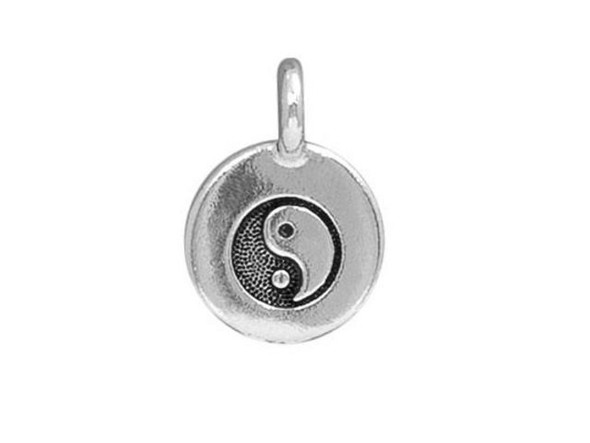 TierraCast Antiqued Silver Plated Yin Yang Charm (Each)