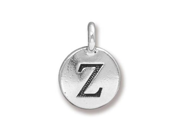 TierraCast Antiqued Silver Plated Z Letter Charm (Each)