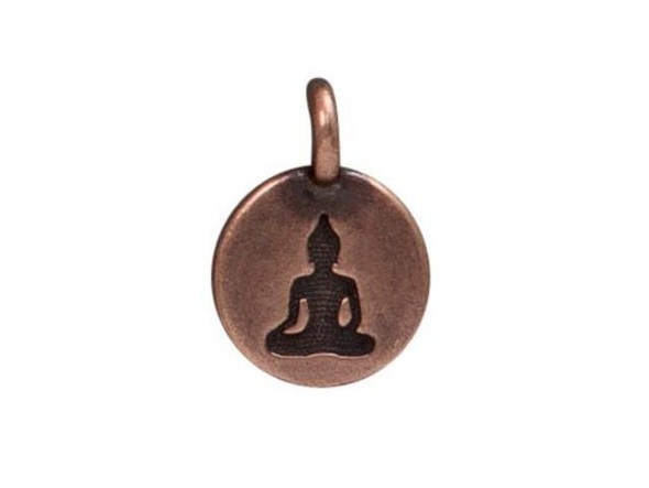 TierraCast Antiqued Copper Plated Buddha Charm (Each)