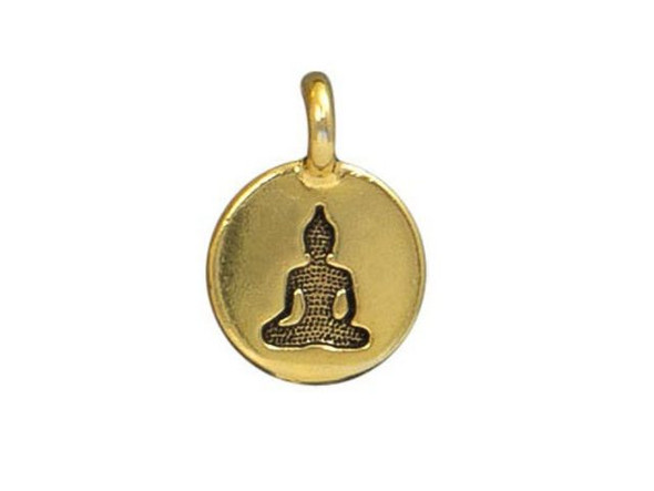 TierraCast Antiqued Gold Plated Buddha Charm (Each)