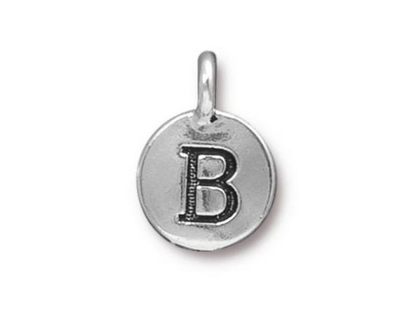 TierraCast Antiqued Silver Plated B Letter Charm (Each)