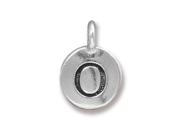 TierraCast Antiqued Silver Plated O Letter Charm (Each)