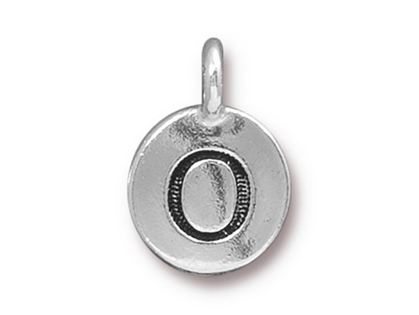 TierraCast Antiqued Silver Plated O Letter Charm (Each)
