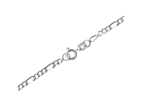 Sterling Silver Medium Figaro Chain Necklace, 18" (Each)