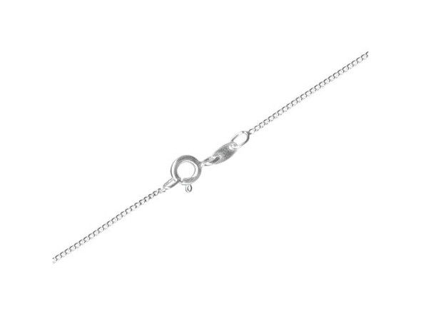 Sterling Silver Diamond-Cut Fine Curb Chain Necklace, 16", 0.85mm (Each)