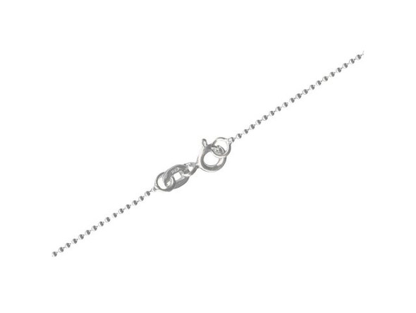 Sterling Silver Ball Chain Necklace, 16", 1.0mm (Each)