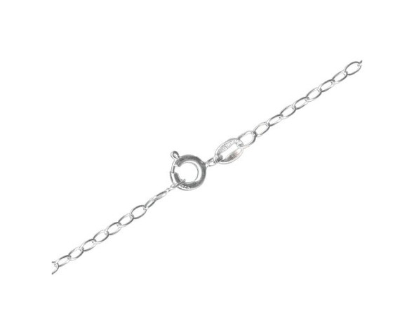 Sterling Silver Oval Cable Chain Necklace, 16", 2.2mm (Each)