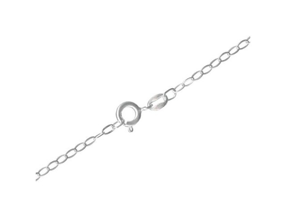 Sterling Silver Hammered Oval Cable Chain Necklace, 18", 2.3mm (Each)