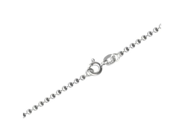 Sterling Silver Ball Chain Necklace, 18", 2mm (Each)