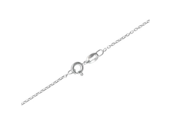 Sterling Silver Diamond-Cut Cable Chain Necklace. 18", 1.4mm (Each)