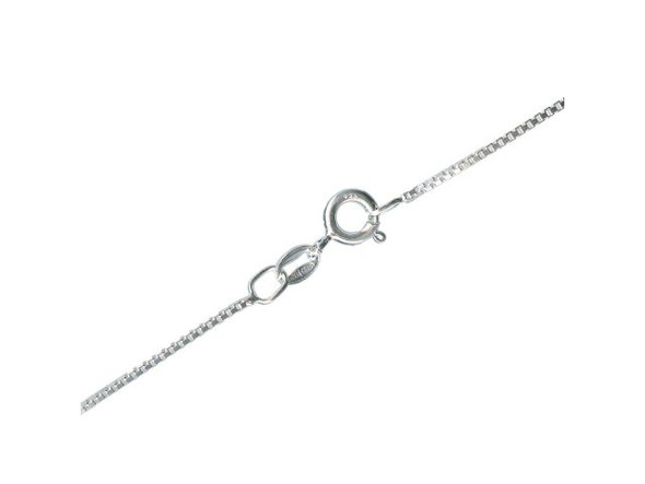 Sterling Silver Diamond-Cut Box Chain Necklace, 18", 0.95mm (Each)