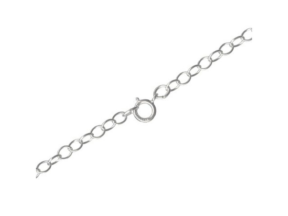 Sterling Silver Cable Chain Necklace, 16", Large, 3mm (Each)