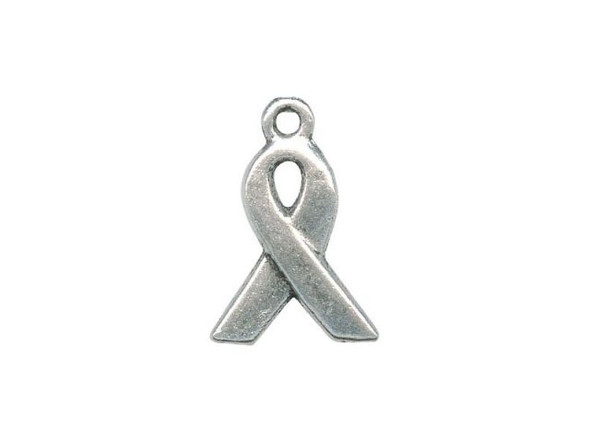 Antiqued Pewter Awareness Ribbon Charm, Cast (100 Pieces)