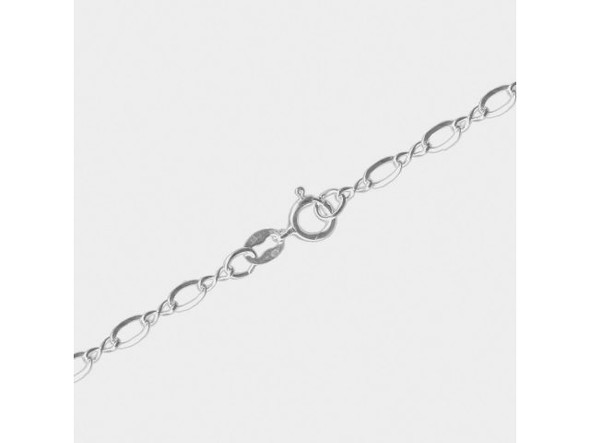Sterling Silver Medium Figure 8 Chain Necklace, 18" (Each)
