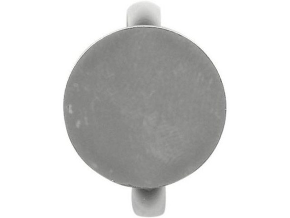 White Plated Finger Ring Blank, Adjustable, Glue-On, 15mm Pad (dozen)
