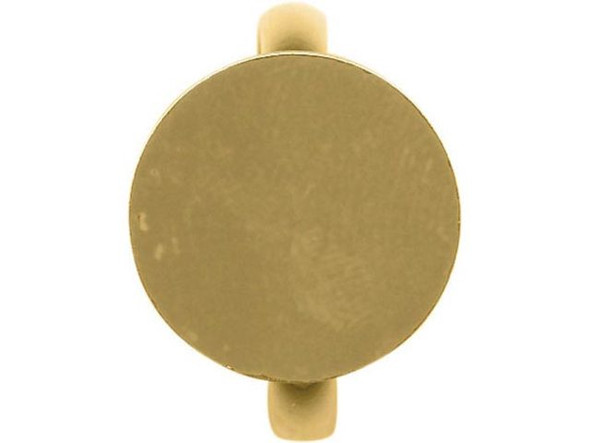 Gold Plated Finger Ring Blank, Adjustable, Glue-On, 15mm Pad (12 Pieces)