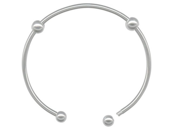 Silver Plated Bracelet, Cuff, Changeable (Each)