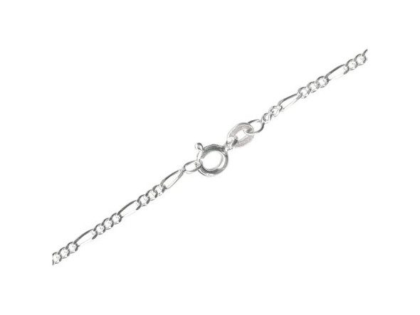 Sterling Silver Fine Figaro Chain Necklace, 20", 1.6mm (Each)