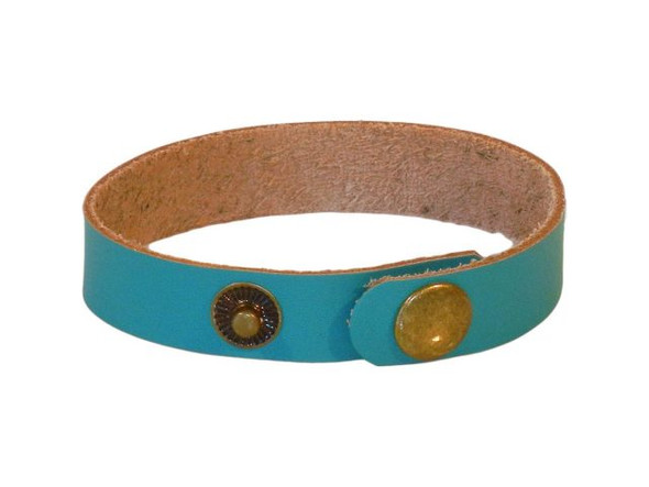 Leather Cuff Bracelet, 1/2" - Lagoon (Each)