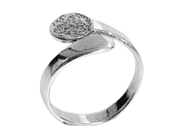 Sterling Silver Finger Ring Blank, Adjustable, Plain (Each)