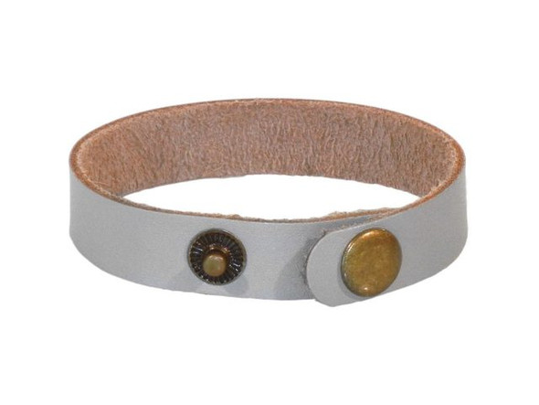 Leather Cuff Bracelet, 1/2" - Concrete (Each)
