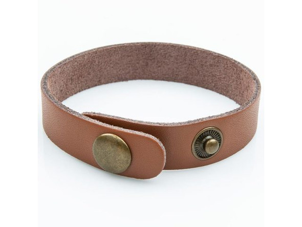 Leather Cuff Bracelet, 1/2" - Natural (Each)