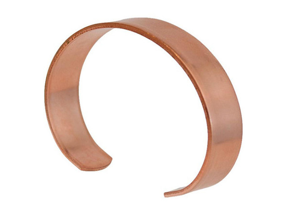 Solid Copper Cuff Bracelet Finding, 1/2" x 5.75" (Each)