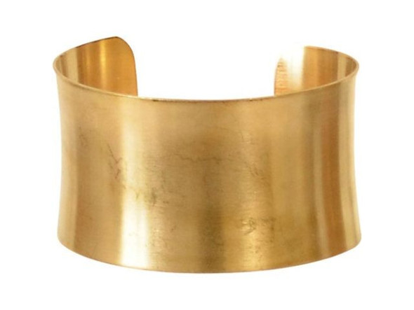 Brass 1.5" Concave Cuff Bracelet Finding (Each)