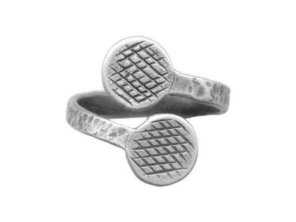 JBB Findings Sterling Silver Finger Ring Blank, Adjustable, Double Pad (Each)