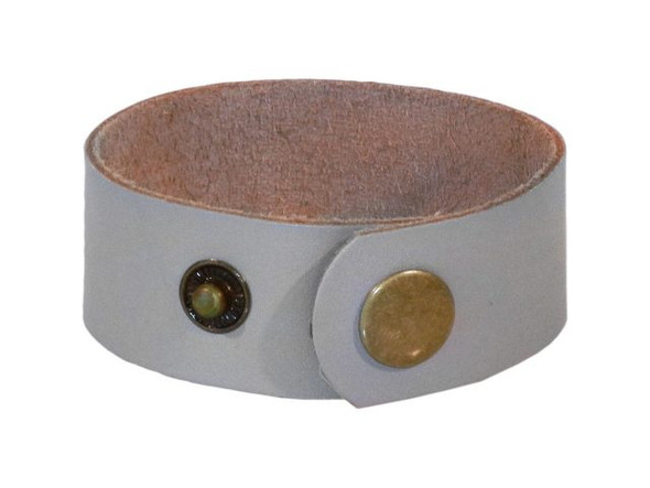 Leather Cuff Bracelet, 1" - Concrete (Each)