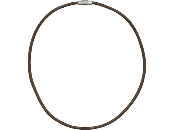 Genuine Leather Necklace, 3mm, Economy, 16" - Dark Brown (10 Pieces)