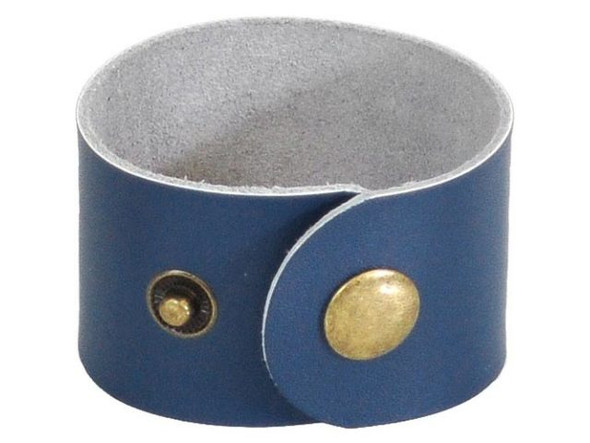 Leather Cuff Bracelet, 1-1/2" - Denim (Each)