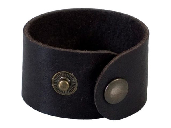 Leather Cuff Bracelet, 1-1/2" - Dark Brown (Each)