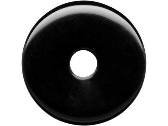 Black Onyx Gemstone Donut, 50mm (Each)