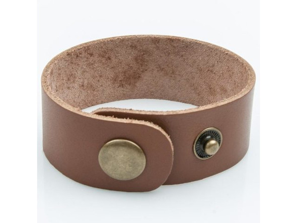 Leather Cuff Bracelet, 1" - Natural (Each)